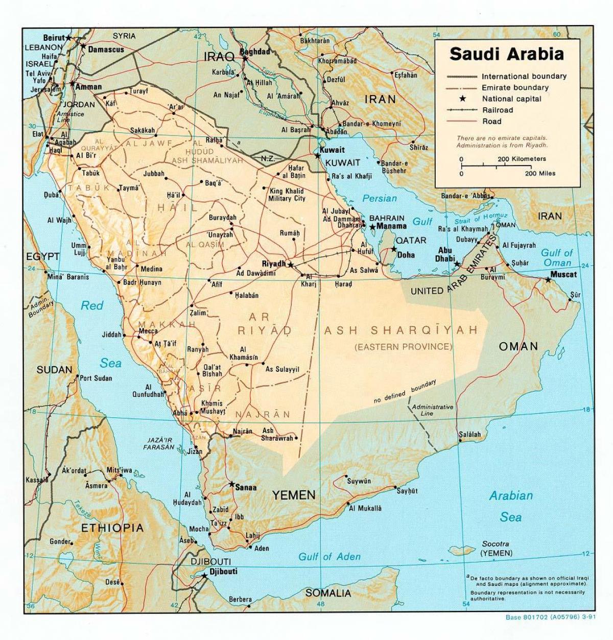 沙特阿拉伯的地图