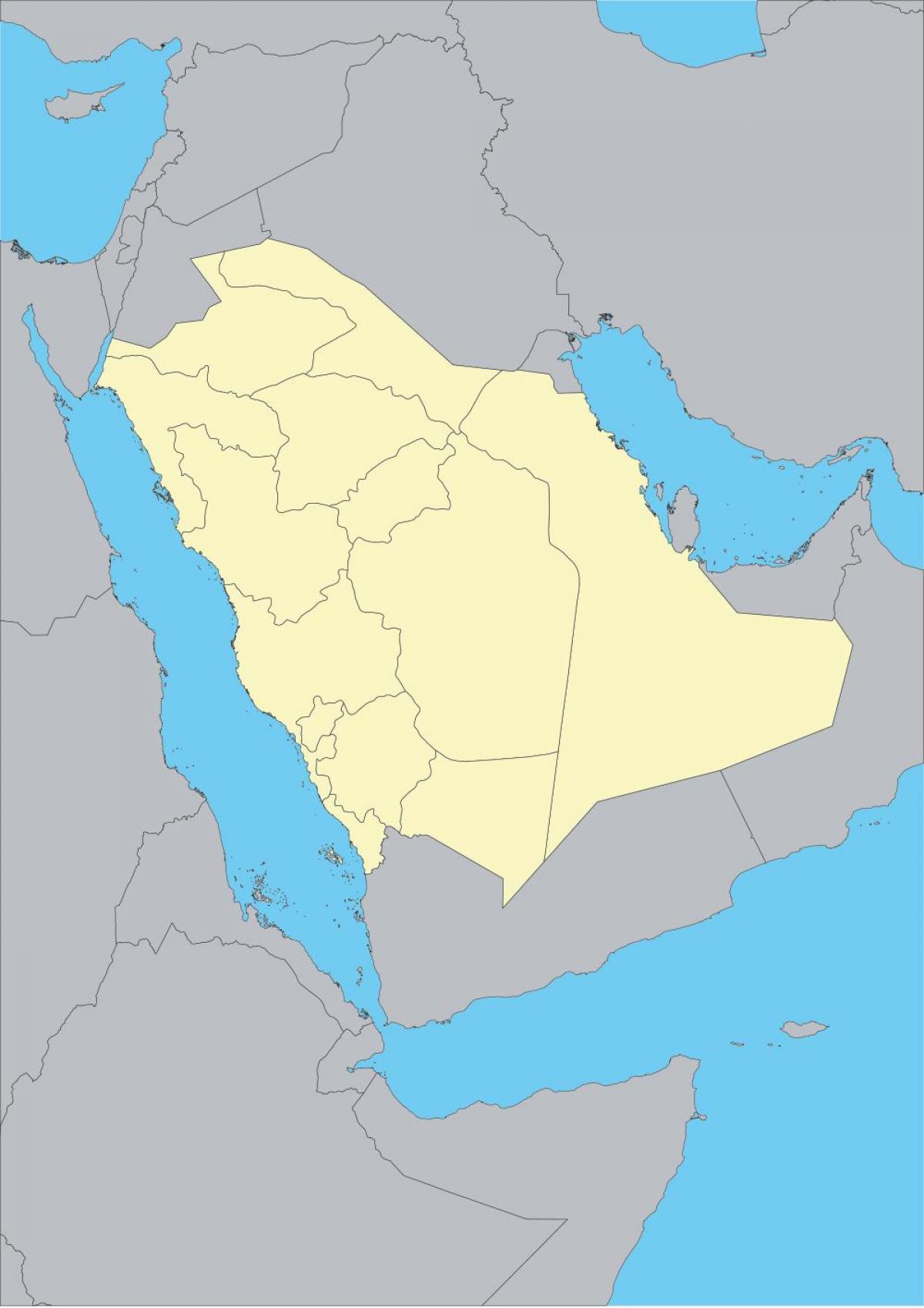 地图上的沙特阿拉伯概述