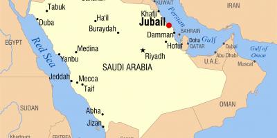 朱拜勒沙特阿拉伯王国的地图