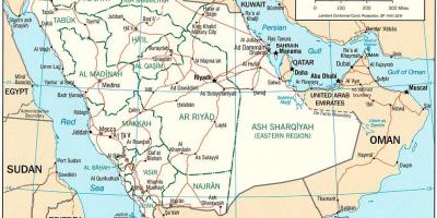 地图上的沙特阿拉伯政治